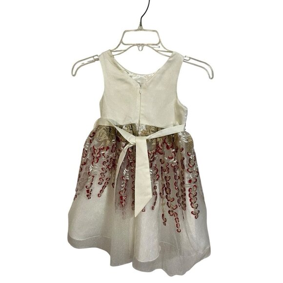 American Princess Little Girls Dress Size 5 Fancy Burgundy & Gold Holiday Event - Picture 6 of 8